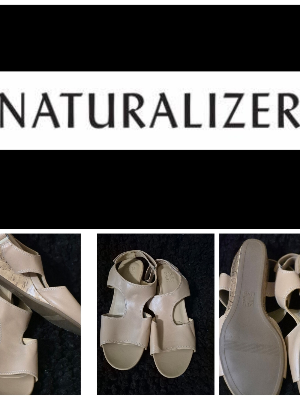 Naturalizer Women's Beige Leather Sandals